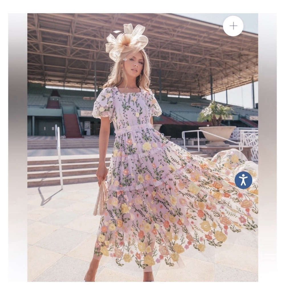 Jessakae Rose Midi Dress in Lavendar XL